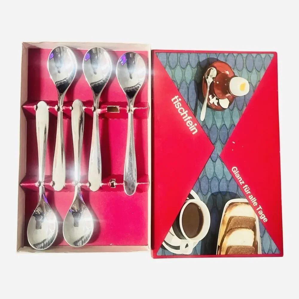 Vintage Marke Tischfein Demitasse Egg Spoons Set Of 5 Stainless Steel 18/8